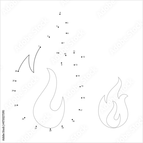 Fire Flame Icon Connect The Dots M_2112001