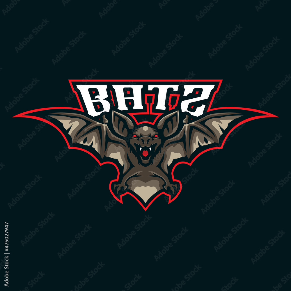 Bat mascot logo design vector with modern illustration concept style for badge, emblem and t shirt printing. Angry bat illustration.