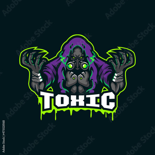Toxic mascot logo design vector with modern illustration concept style for badge, emblem and t shirt printing. Toxic illustration for sport and esport team.
