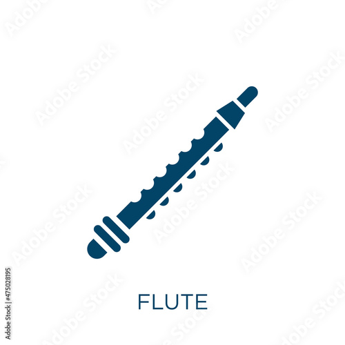 flute vector icon. party filled flat symbol for mobile concept and web design. Black music glyph icon. Isolated sign, logo illustration. Vector graphics.
