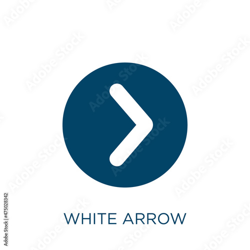 white arrow vector icon. arrow filled flat symbol for mobile concept and web design. Black business glyph icon. Isolated sign, logo illustration. Vector graphics.