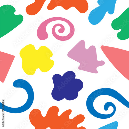 Bright abstract pattern with different shapes. Simple vector illustration.