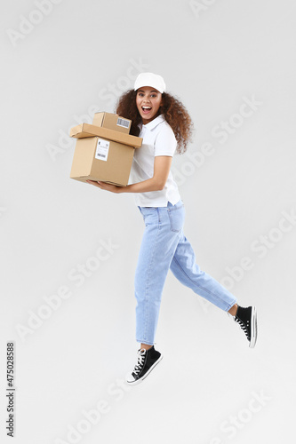 Jumping African-American co...