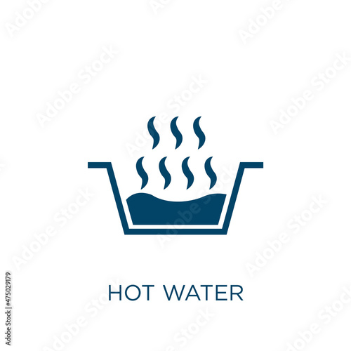 hot water vector icon. water filled flat symbol for mobile concept and web design. Black hot glyph icon. Isolated sign, logo illustration. Vector graphics.
