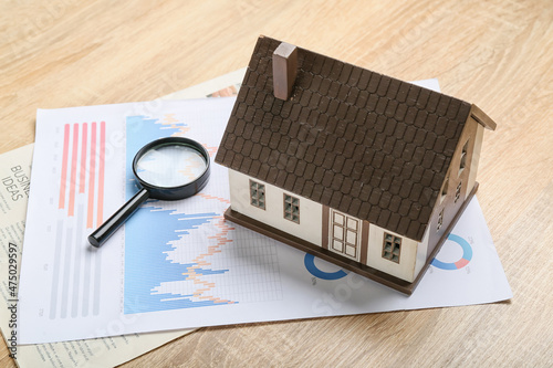 House model with magnifier ...