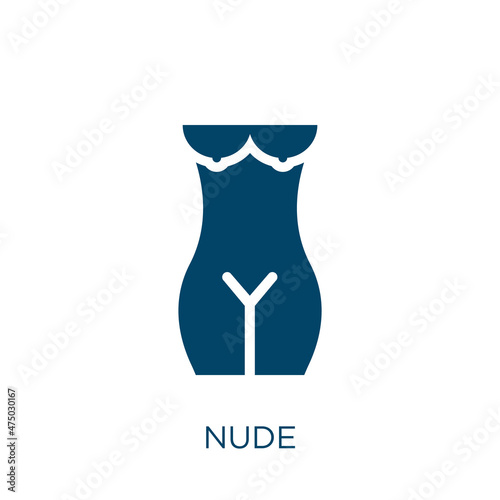 nude vector icon. body filled flat symbol for mobile concept and web design. Black naked glyph icon. Isolated sign, logo illustration. Vector graphics.