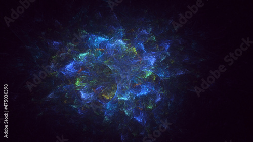 3D rendering abstract colorful fractal light background