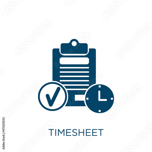 timesheet vector icon. appointment filled flat symbol for mobile concept and web design. Black time glyph icon. Isolated sign, logo illustration. Vector graphics. photo
