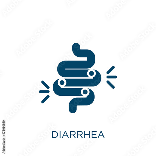 diarrhea vector icon. medical filled flat symbol for mobile concept and web design. Black stomach glyph icon. Isolated sign, logo illustration. Vector graphics.