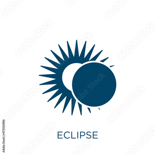eclipse vector icon. moon filled flat symbol for mobile concept and web design. Black planet glyph icon. Isolated sign, logo illustration. Vector graphics.