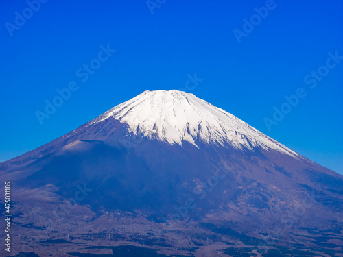 Snowy Mount Fuji (view from Otome pass, Hakone, Kanagawa, Japan)