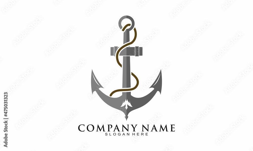 Anchor and rope logo design Anchor and rope logo design