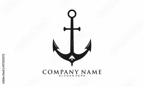 Ship anchor illustration vector logo