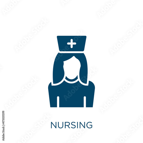 nursing vector icon. medical filled flat symbol for mobile concept and web design. Black nurse glyph icon. Isolated sign, logo illustration. Vector graphics.