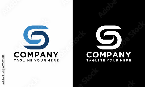CD or S or SD or DS logo initial letter template design vector on a black and white background.