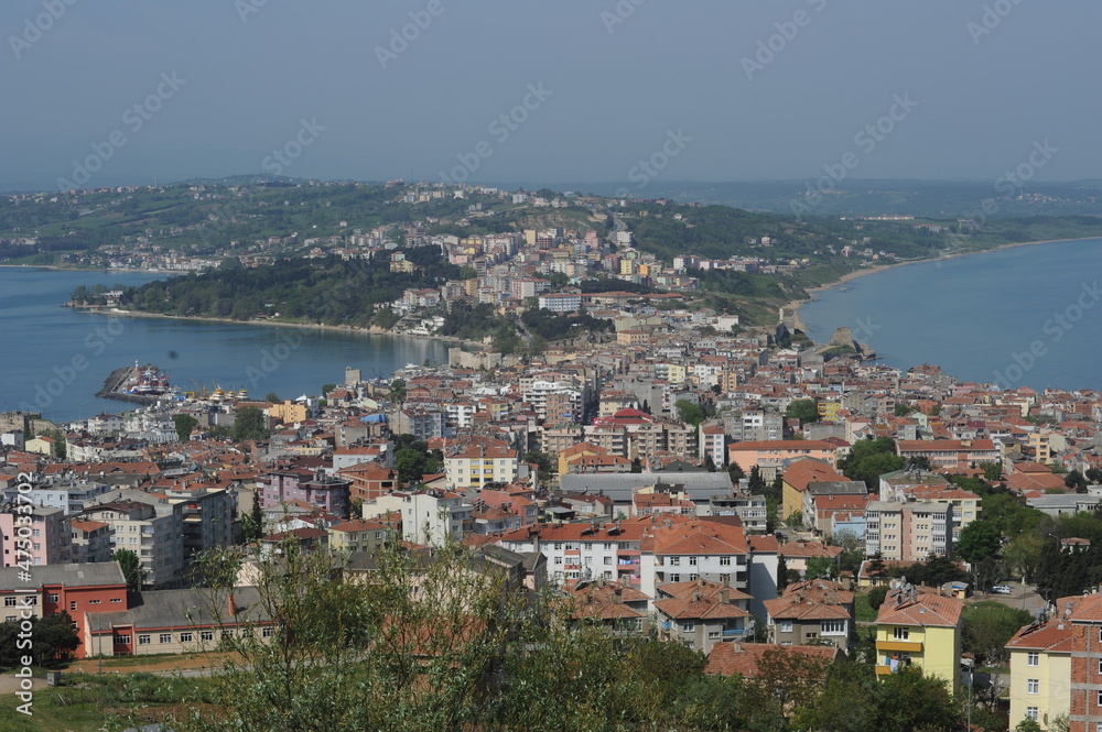 View of the city of Sinop, Turkey. 