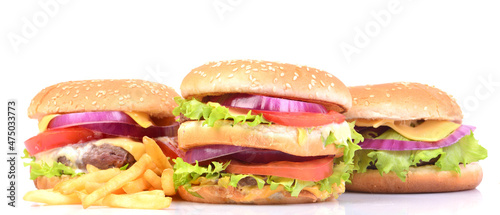 Hamburger on a white background