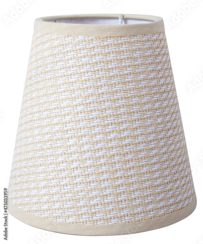 Fotografia deep empire byron funnel woven white yellow tapered lampshade on a white backgro