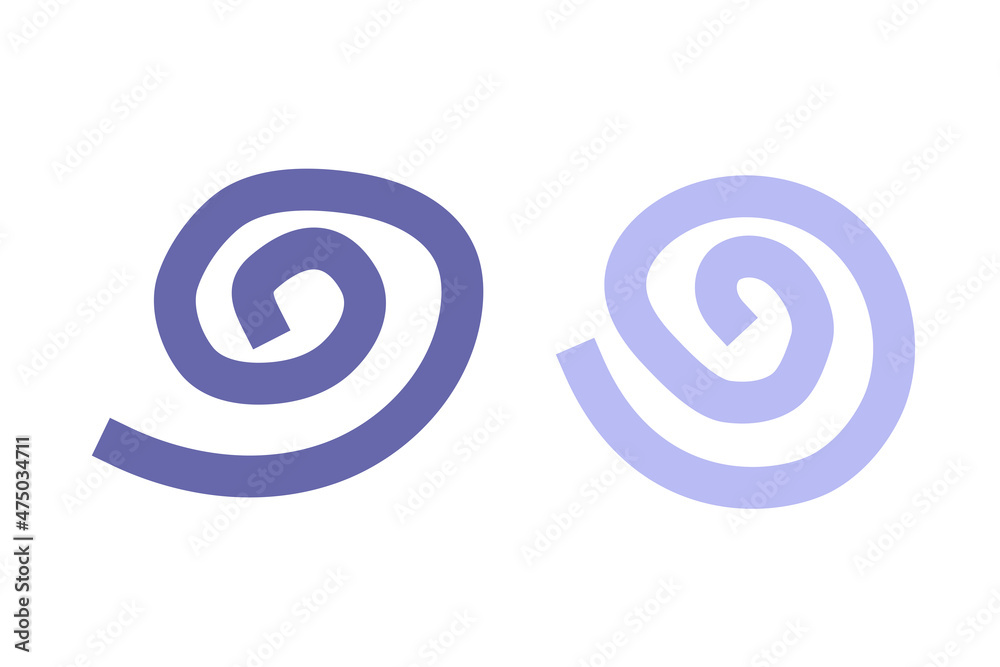 Vector simplified concept with purple (very peri) and light violet spirals. Illustration with flat hand drawn abstract figures for Christmas card decoration on white background Vector simplified concept with purple (very peri) and light violet spirals. Illustration with flat hand drawn abstract figures for Christmas card decoration on white background