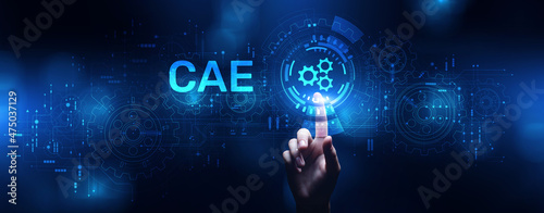CAE Software system Computer-aided engineering  application design and modeling concept. photo