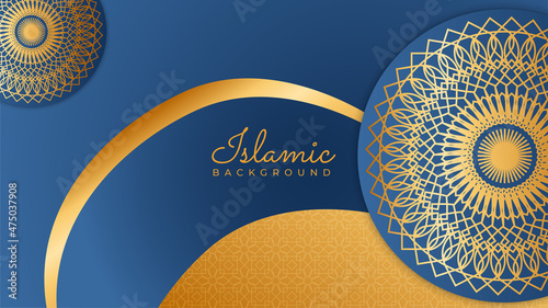 Islamic Background design for Ramadan Kareem. Ornamental arabic purple yellow pattern Islamic design background