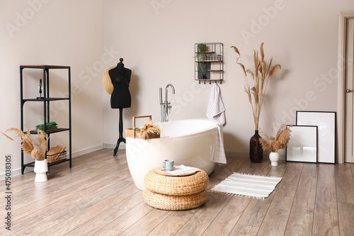 Interior of light bathroom ...
