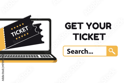 Get Your Ticket Concept - Vector Illustration Isolated On White Background