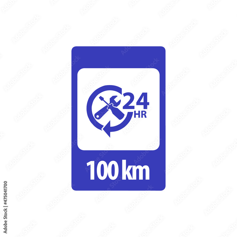 Road sign very peri 24 hours service cars vector icons Road sign very peri 24 hours service cars vector icons