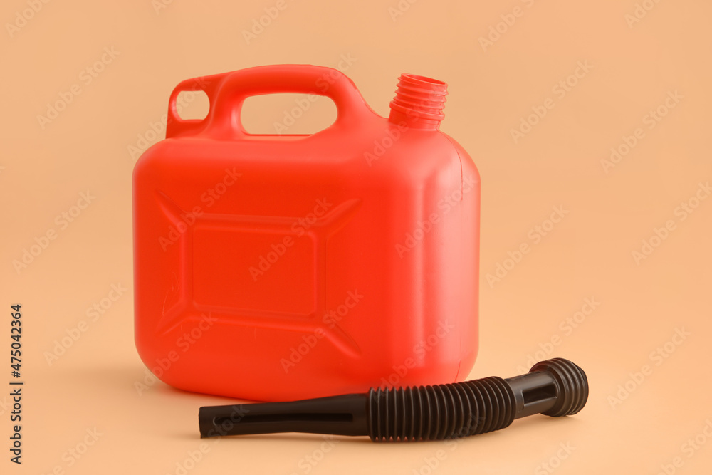 Plastic jerrycan on color background Plastic jerrycan on color background