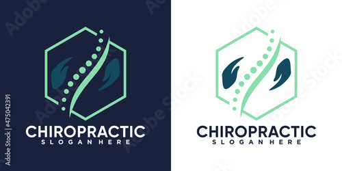 chiropractic logo design with creative concept photo