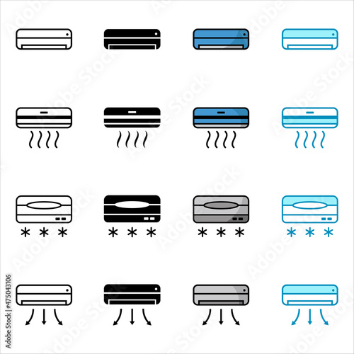 air conditioner icon set vector design template in white background