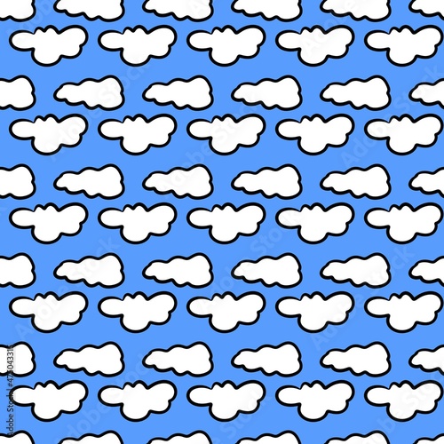 seamless pattern of white cloud and blue sky
