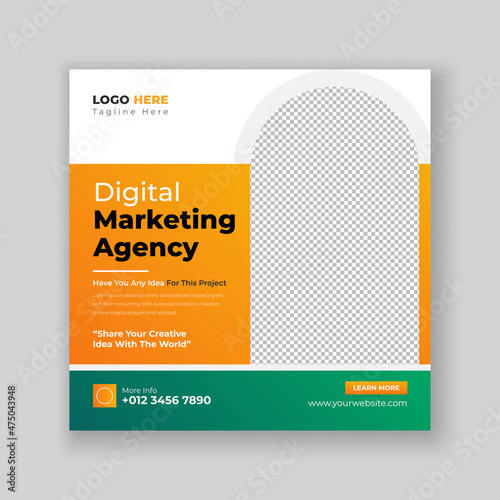 Digital marketing and corporate social media post banner design