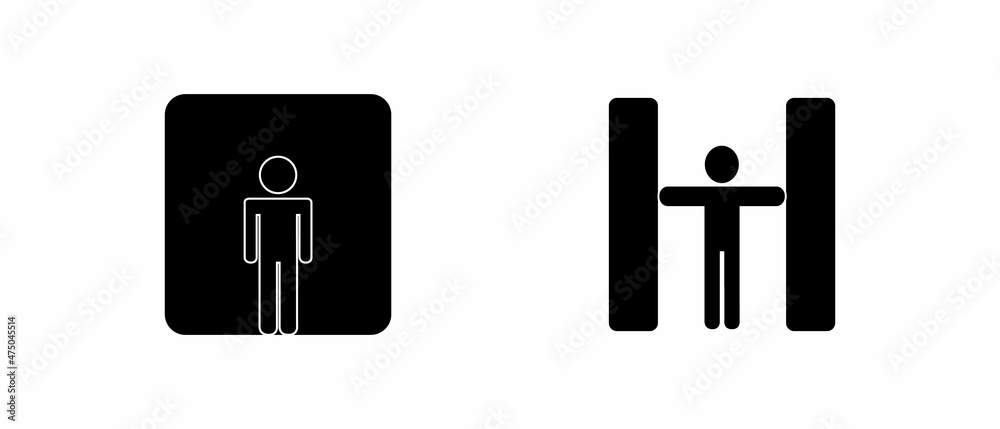 Overcoming an obstacle by a person. Vector icon. Overcoming an obstacle by a person. Vector icon.