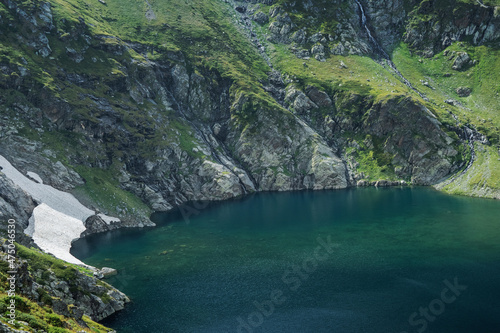Mountain lake Glubokoye, tourist resort of Arkhyz.