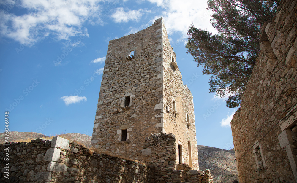 Stonewall tower houses at Vatheia Vathia village Mani peninsula Laconia Peloponnese Greece. Stonewall tower houses at Vatheia Vathia village Mani peninsula Laconia Peloponnese Greece.