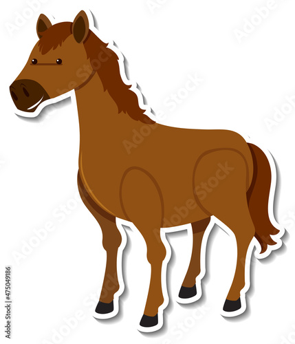 Fototapeta Naklejka Na Ścianę i Meble -  A horse animal cartoon sticker