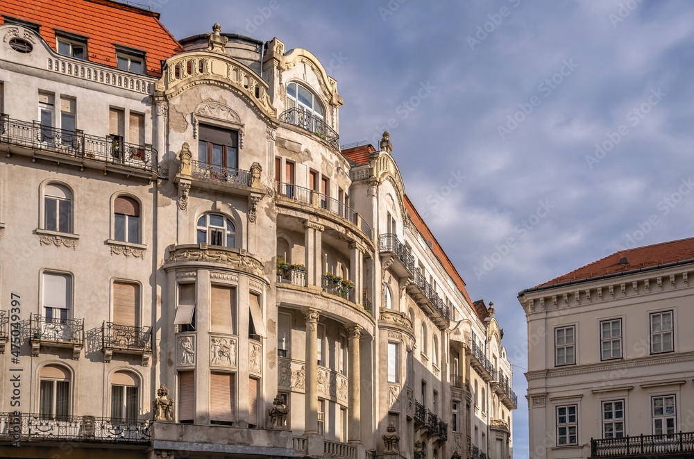 Architecture of the old city of Budapest, Hungary