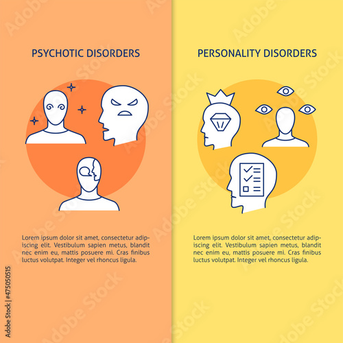 Flyers with psychotic and personality disorder symbols