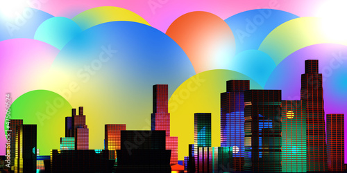 Colorful urban landscape. S...