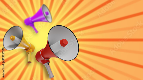 Megaphones as a symbol of a...
