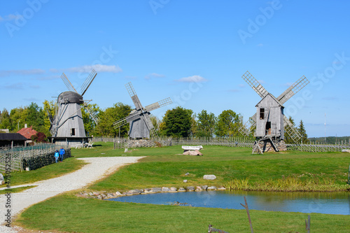 Saarema, Estonia - 09.19.2021: Angla Windmill Hill photo