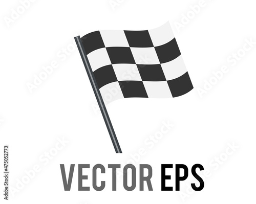 vector rectangular black and white squares checkerboard pattern racing flag icon
