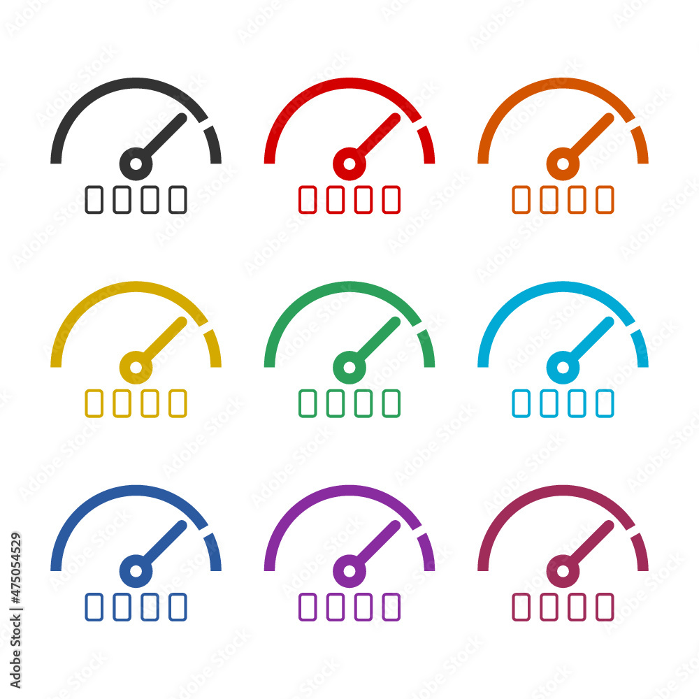 Gauge scale icon isolated on white background, color set Gauge scale icon isolated on white background, color set