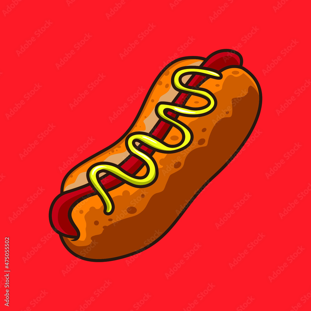 CLEAN HOT DOG FOOD ILLUSTRATION CLEAN HOT DOG FOOD ILLUSTRATION