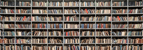 View of shelves with books photo