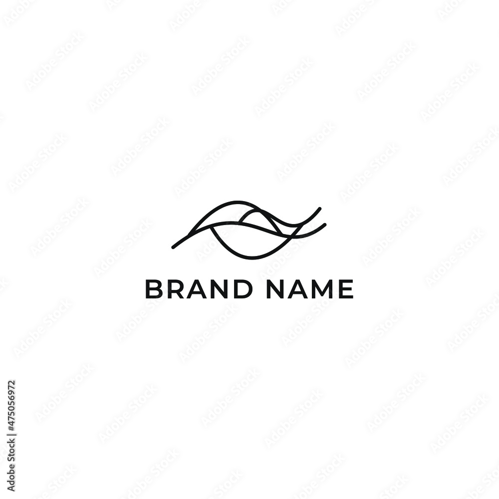 ILLUSTRATION ABSTRACT LINE DESIGN WAVY LOGO SYMBOL VECTOR ICON