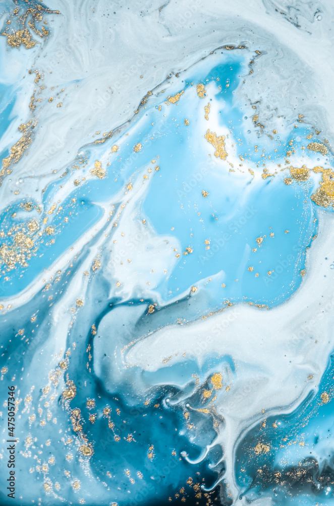 Naklejka premium Luxury ART in Eastern style. Marbled paper. Natural Pattern. Abstract artwork. Style incorporates the swirls of marble or the ripples of agate. Beautiful painting.