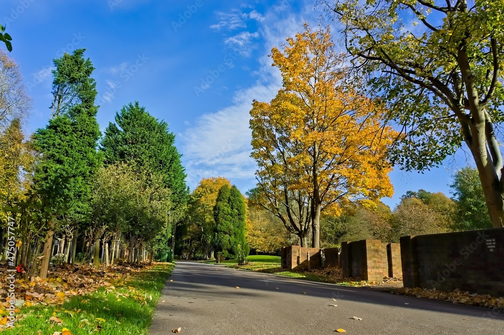 Autumn in parkland at the Boston Victorian Cemetery UK Autumn in parkland at the Boston Victorian Cemetery UK