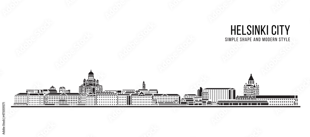 Cityscape Building Abstract Simple shape and modern style art Vector design - Helsinki city
